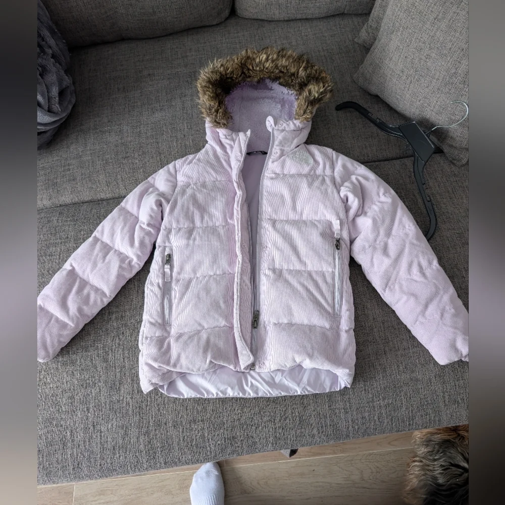 The North Face Light Purple Jacket with Faux Fur Trim